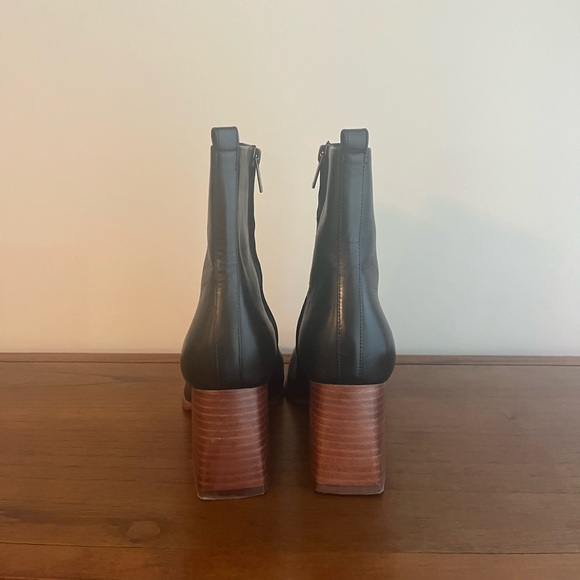 Marc Fisher Floria Black Leather Ankle Boots - Picture 4 of 8